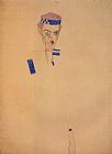 Famous Blue Paintings - Man with Blue Headband and Hand on Cheek